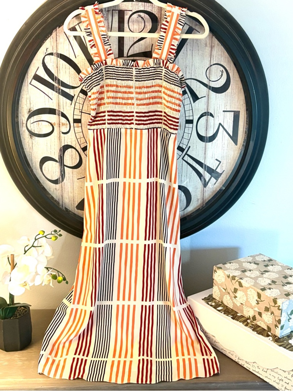 Donna Morgan Smocked Striped Sundress